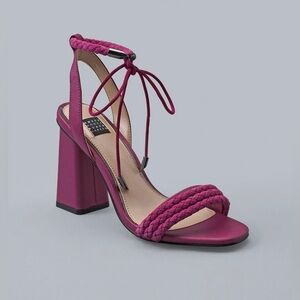 🆕 White House Black Market Magenta Heeled Sandals size 8